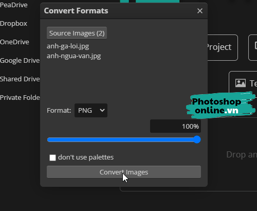 Đổi đuôi ảnh sang png hàng loat