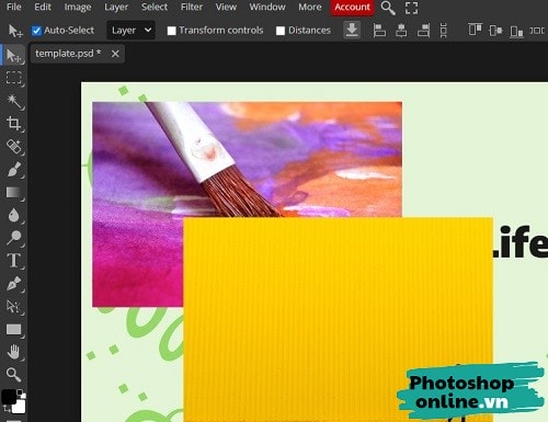 Mở nhiều ảnh cùng lúc trong Photoshop online