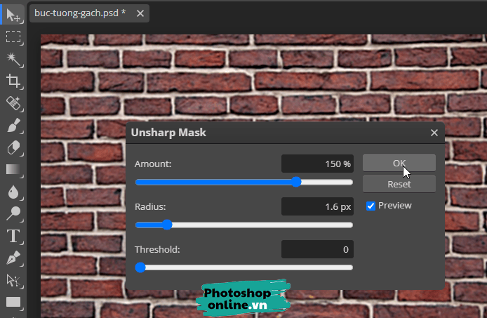 Làm sắc nét ảnh online trong Photoshop online