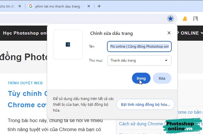 Tạo dấu trang trong Chrome, cách lưu trang web trong Chrome
