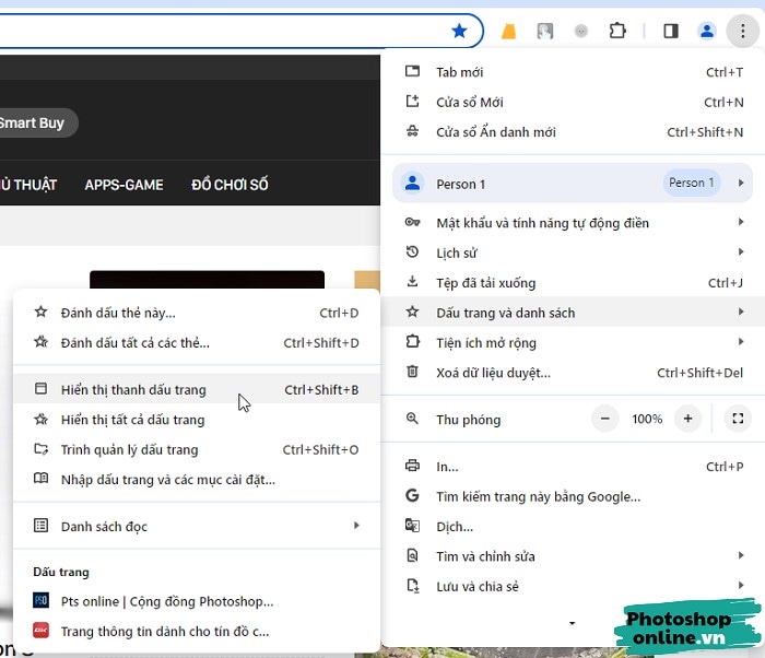 Tạo dấu trang trong Chrome, cách lưu trang web trong Chrome