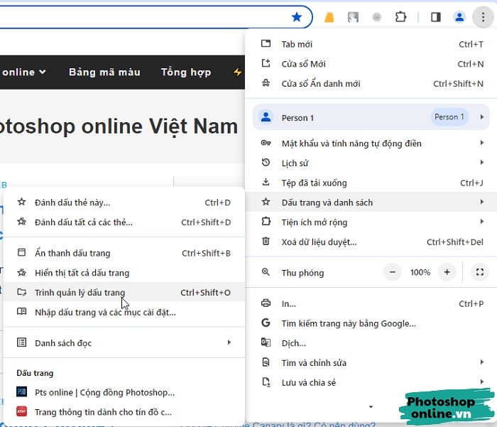 Tạo dấu trang trong Chrome, cách lưu trang web trong Chrome