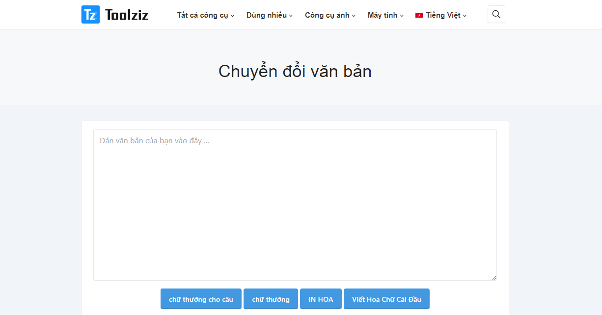 Trình chuyển đổi văn bản sang chữ thường, chữ hoa, chữ hoa đầu dòng...