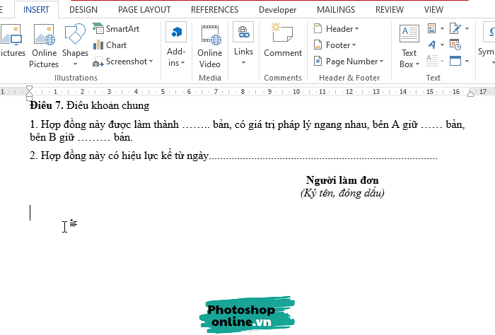 Hướng dẫn chèn chữ ký trong file Word
