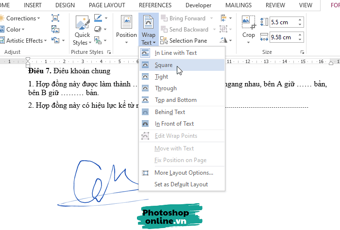Hướng dẫn chèn chữ ký trong file Word