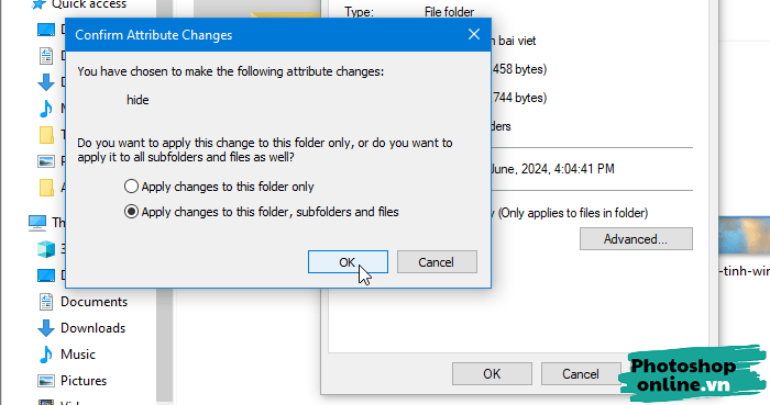 Hướng dẫn cách ẩn thư mục và tập tin nhanh trong máy tính
